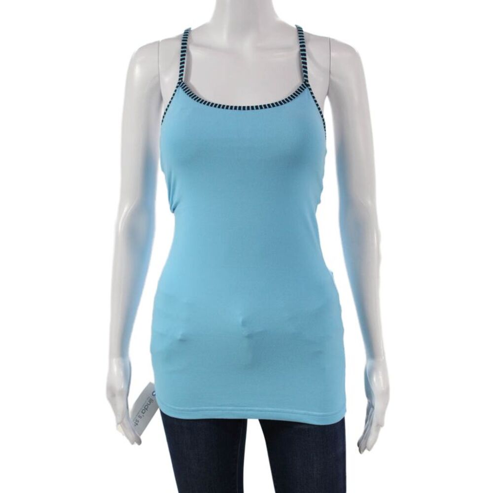 Lululemon Women Basic Blue Nylon Scoop Neck Sleeveless Tank Size 4